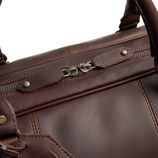 The Chesterfield Brand Kožená cestovná taška - weekender C20.007101 William II hnedá dvojcestný zips