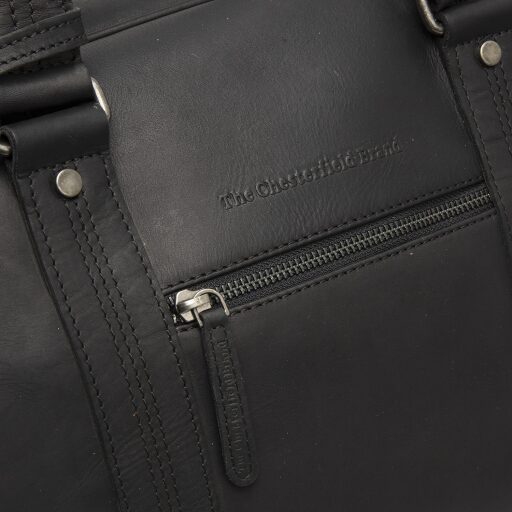 The Chesterfield Brand Kožená cestovná taška - weekender Volenza C20.006000 čierna logo
