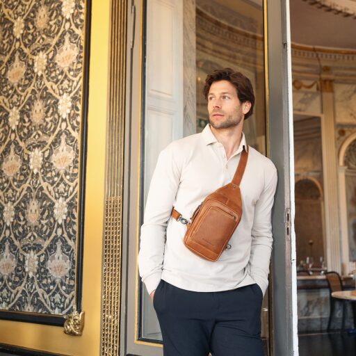 Kožená taška The Chesterfield Brand Riga C58.028431 koňaková ako crossbody