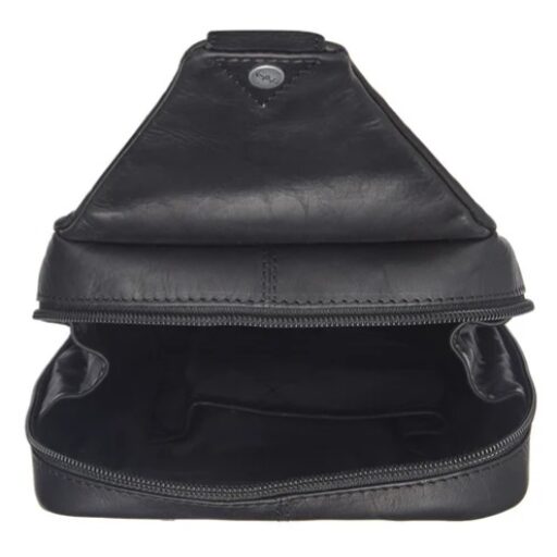 The Chesterfield Brand kožená crossbody taška Turella C58.071400 čierna otvorená