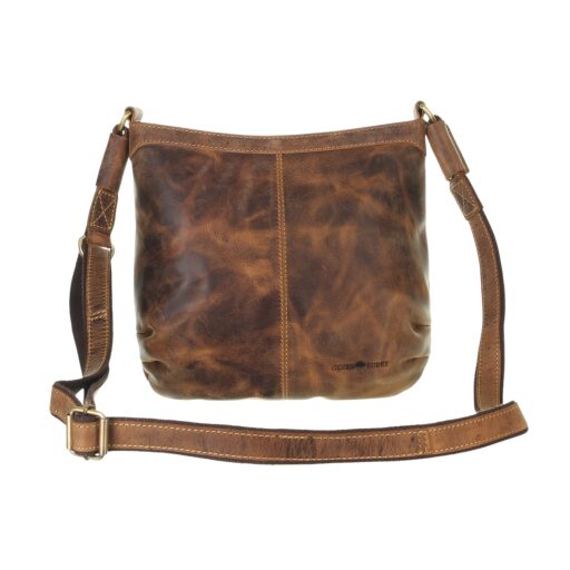 GREENBURRY Kožená crossbody vintage kabelka Isabella 1655A-25 hnedá