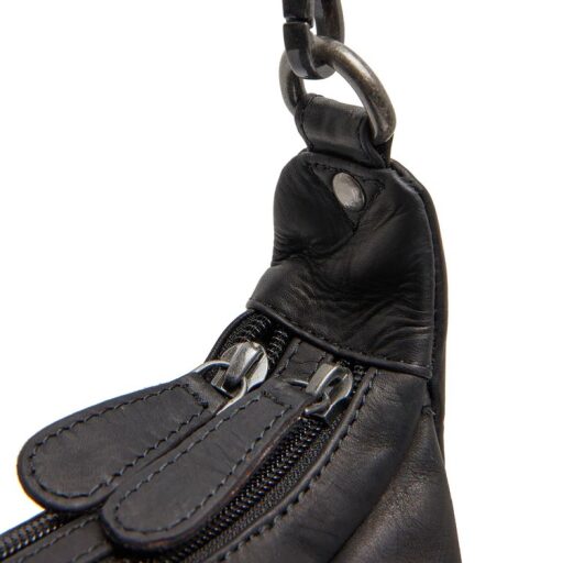 The Chesterfield Brand Kožená hobo kabelka cez rameno / crossbody Mirave C48.139000 čierna detail