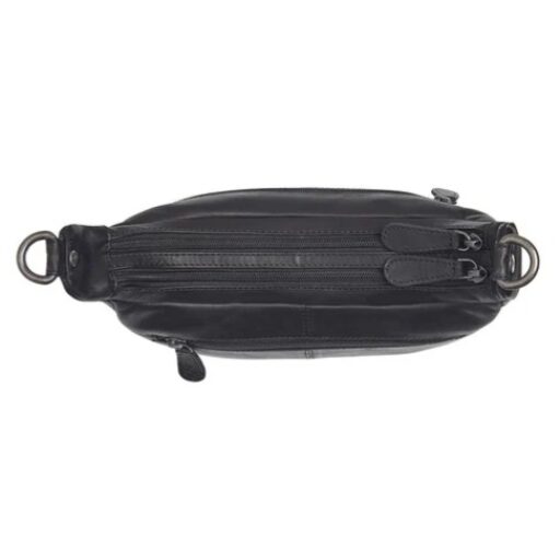 The Chesterfield Brand Kožená hobo kabelka cez rameno / crossbody Mirave C48.139000 čierna pohľad zhora