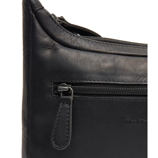 The Chesterfield Brand Kožená hobo kabelka cez plece / crossbody Mirave C48.139000 čierna zadné vrecko