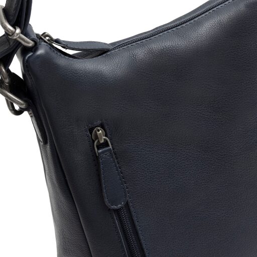 The Chesterfield Brand Kožená kabelka - batoh 2v1 Azura tmavo modrá predné vrecko
