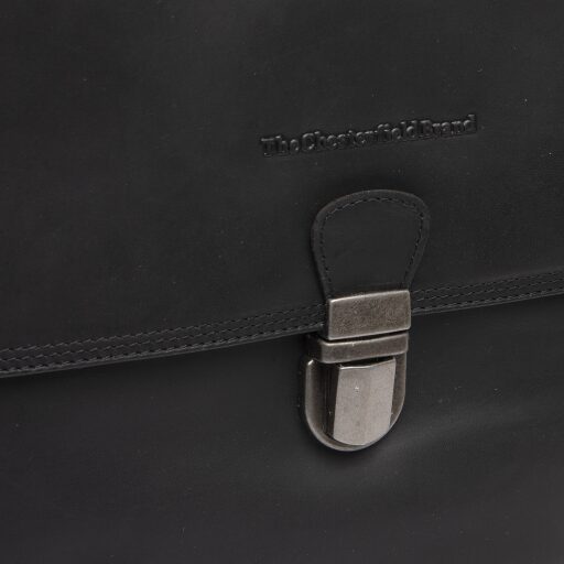 The Chesterfield Brand Kožená kabelka do ruky aj cez rameno Angera C48.136400 čierna logo