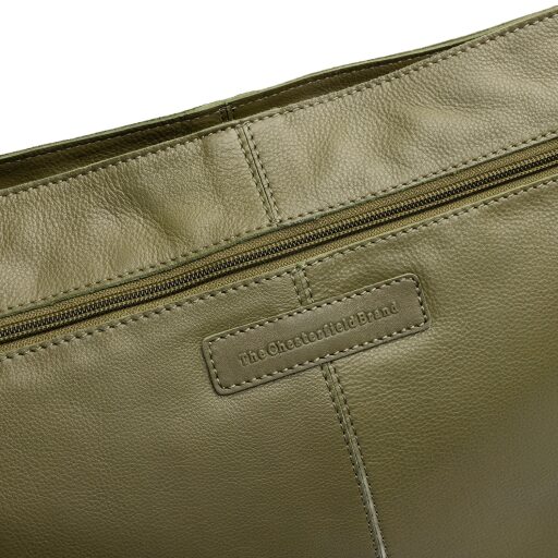 The Chesterfield Brand Kožená kabelka do ruky aj cez rameno Astero C48.142302 olivová logo