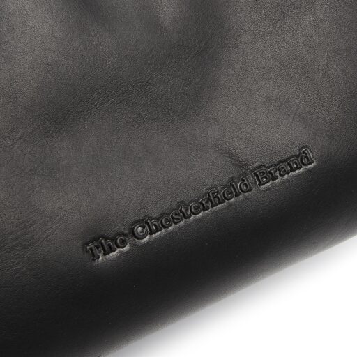 The Chesterfield Brand Dámska kožená kabelka cez rameno Christie C48.138100 čierna logo