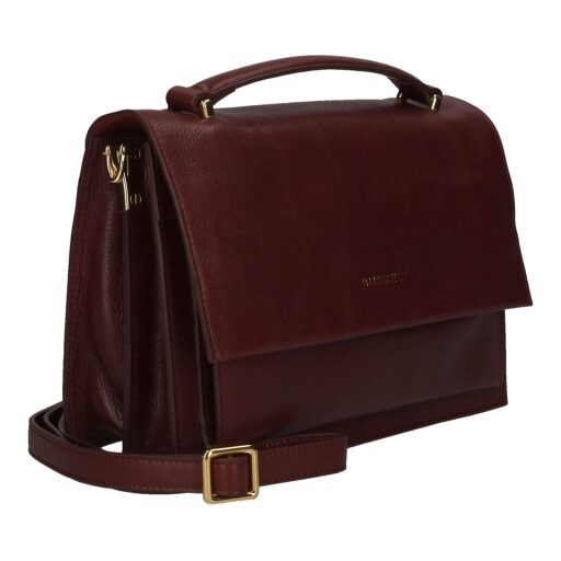 Kožená kabelka do ruky aj cez rameno Fine Florence 1001710.34.51 burgundy bočný náhľad