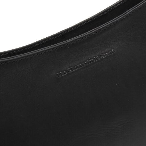 The Chesterfield Brand Kožená kabelka cez rameno Valentano C48.137500 čierna logo
