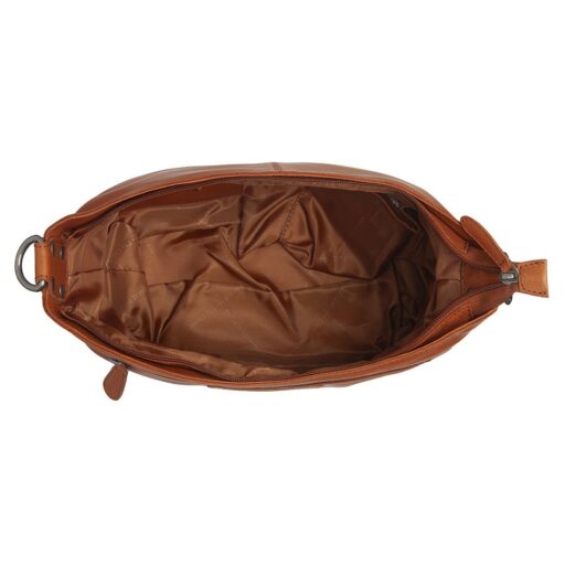 The Chesterfield Brand Kožená kabelka do ruky aj cez rameno Zarita C48.142231 koňaková otvorená