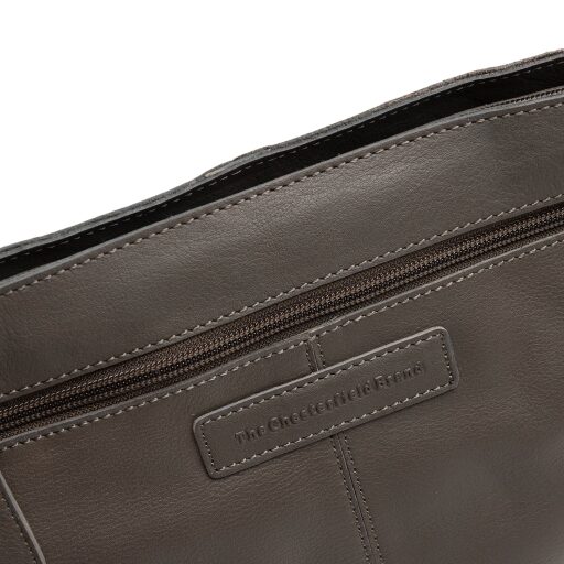 The Chesterfield Brand Kožená kabelka do ruky aj cez rameno Zarita C48.142233 tmavo šedá logo