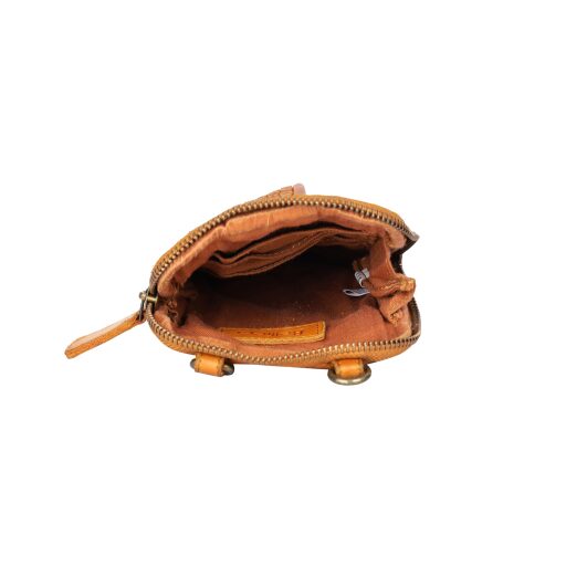 Bellicci Kožená crossbody kabelka na telefón horčicová EMBERLY MUSTARD - priehradky na karty