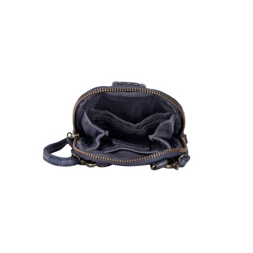 Bellicci Kožená crossbody kabelka na telefón čierna EMBERLY NVY - priehradky na karty