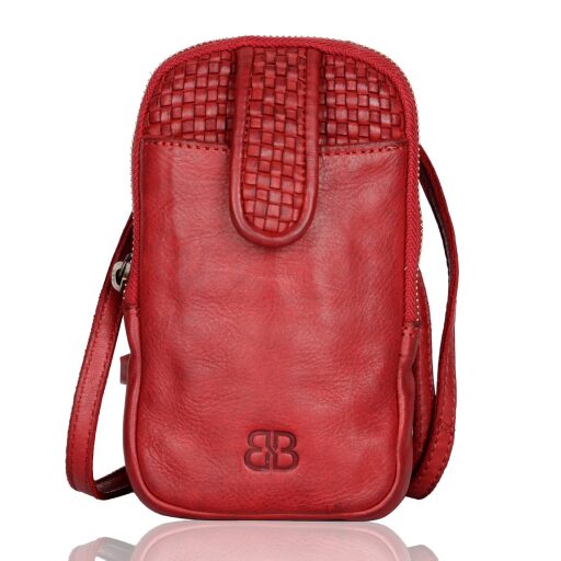 Bellicci Kožená kabelka na mobil EMBERLY červená BEEV-42/155 RED predná strana