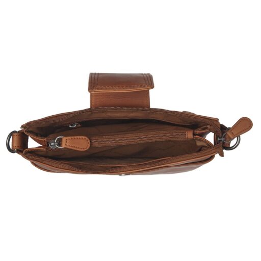 The Chesterfield Brand kožená kabelka cez rameno / crossbody Calora C48.140731 koňaková otvorená