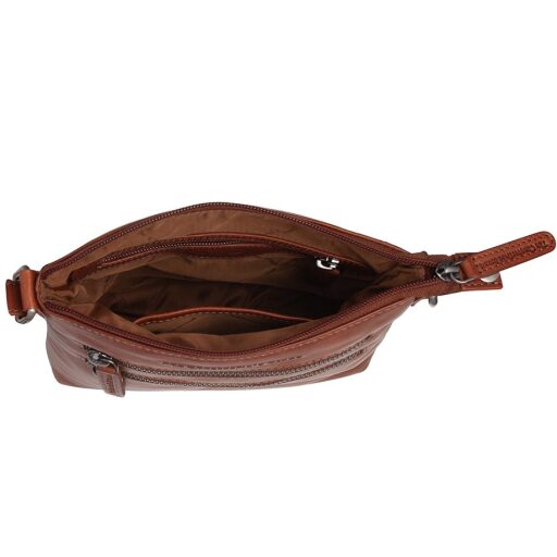 The Chesterfield Brand Kožená kabelka cez rameno / crossbody Sienna C48.139431 koňaková otvorená