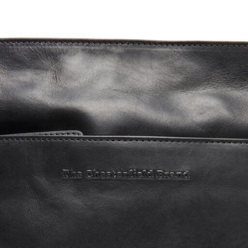 The Chesterfield Brand Dámska kožená kabelka cez rameno Lunton C48.139700 čierna logo