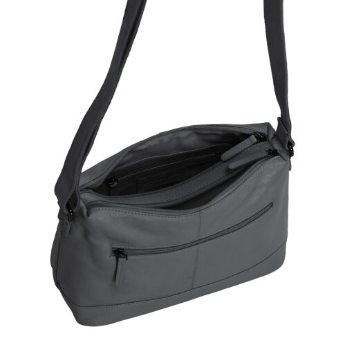 DANIEL RAY kabelka cez rameno / crossbody Muswellbrook DRL 16.1598.25 tmavosivá otvorená