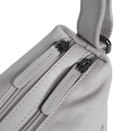 DANIEL RAY kabelka cez rameno / crossbody Muswellbrook DRL 16.1598.59 svetlosivá detail zipsov