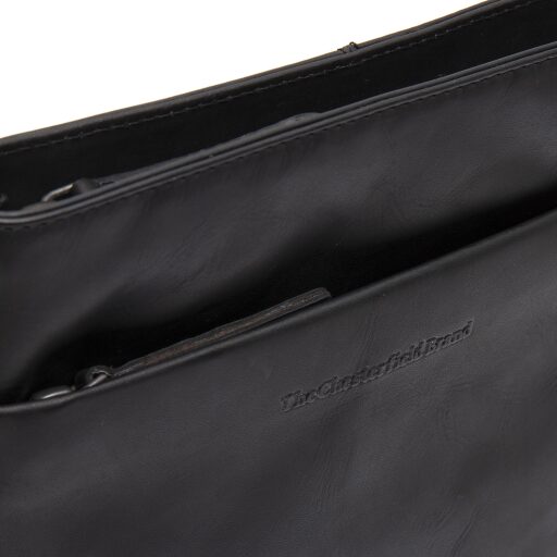The Chesterfield Brand Dámska kožená kabelka cez rameno Navene C48.136300 čierna logo