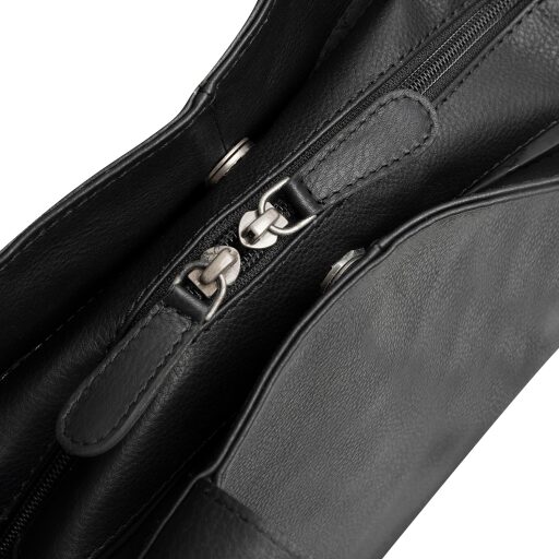 The Chesterfield Brand Kožená kabelka cez rameno Nerissa C48.143700 čierna obojstranný zips