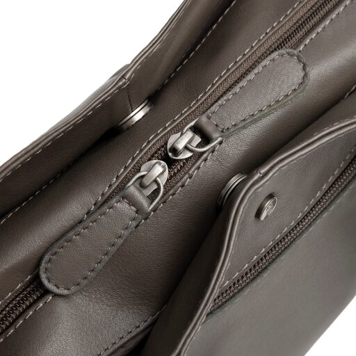 The Chesterfield Brand Kožená kabelka cez rameno Nerissa C48.143733 tmavo sivá obojsmerný zips