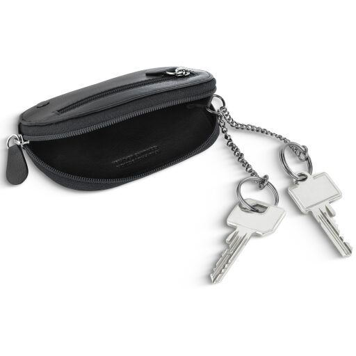 Bugatti kožená kľúčenka / puzdro na kľúče RFID Black Magic 49123501 čierne otvorená