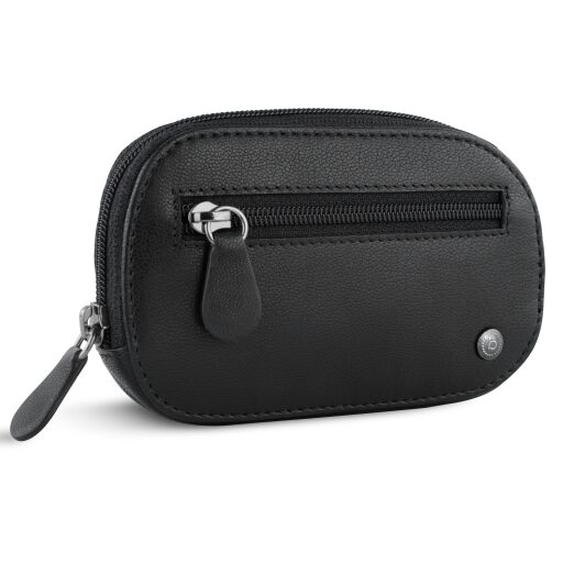Bugatti kožená kľúčenka / puzdro na kľúče RFID Black Magic 49123501 čierne predná strana