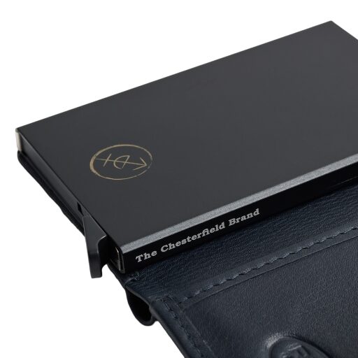 Kožená peňaženka - puzdro na karty RFID Althea tmavomodrá detail