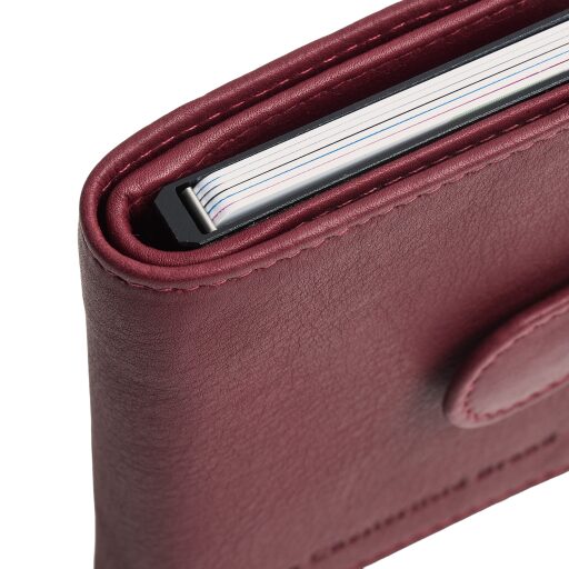 Kožená peňaženka - puzdro na karty RFID Althea vínovo červená bočný náhľad