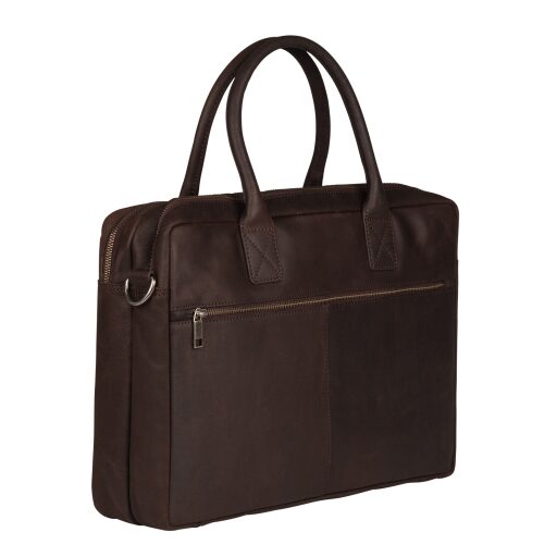 BURKELY Kožená taška na notebook 15,6" Taylor Worker 9007979.22.20 hnedá zadná strana