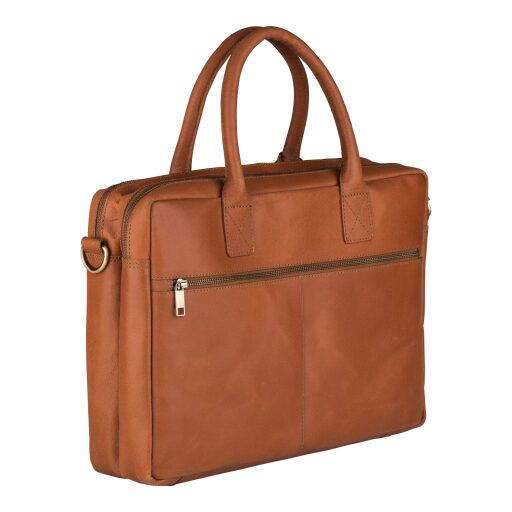 BURKELY Kožená taška na notebook 15,6" Taylor Worker 9007979.22.24 koňaková zadná strana