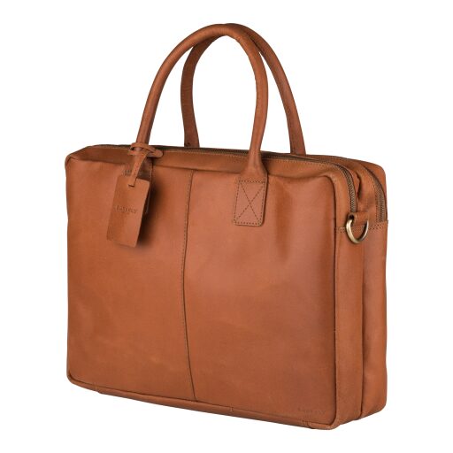 BURKELY Kožená taška na notebook 15,6" Taylor Worker 9007979.22.24 koňaková bočný pohľad