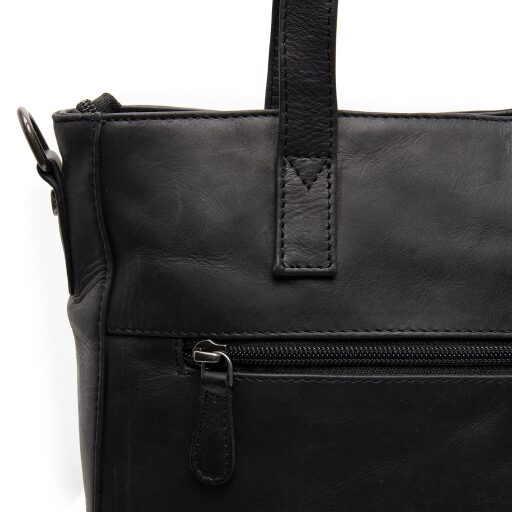 The Chesterfield Brand Kožená shopper kabelka na notebook Mosel C38.022500 čierna zadné vrecko