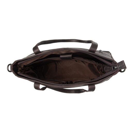 The Chesterfield Brand Kožená shopper kabelka na notebook Mosel C38.022501 hnedá otvorená