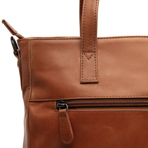 The Chesterfield Brand Kožená shopper kabelka na notebook Mosel C38.022531 koňaková zadné vrecko