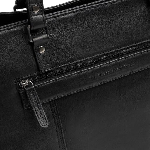 The Chesterfield Brand Kožená shopper kabelka na notebook 14" Alverino C38.022900 čierna zadné vrecko