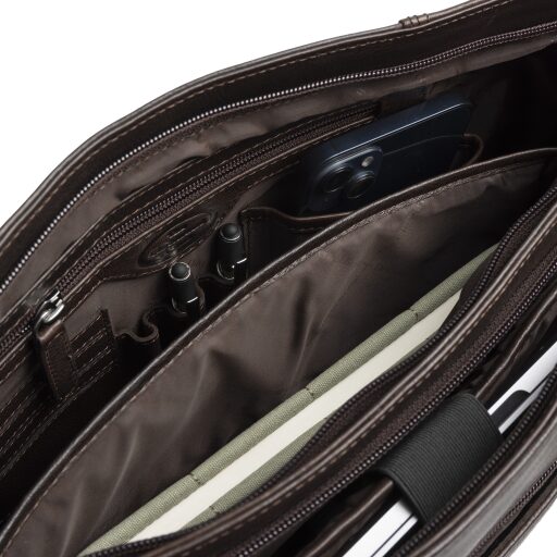 The Chesterfield Brand Kožená shopper kabelka na notebook 14" Alverino C38.022901 hnedá vnútorné priehradky