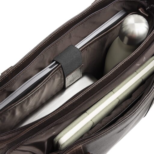 The Chesterfield Brand Kožená shopper kabelka na notebook 14" Alverino C38.022901 hnedá otvorená