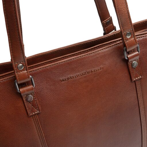 The Chesterfield Brand Kožená shopper kabelka na notebook 14" Alverino C38.022931 koňaková logo