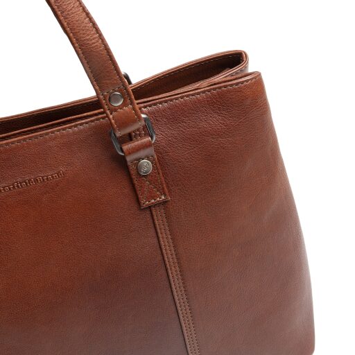 The Chesterfield Brand Kožená shopper kabelka na notebook 14" Alverino C38.022931 koňaková detail