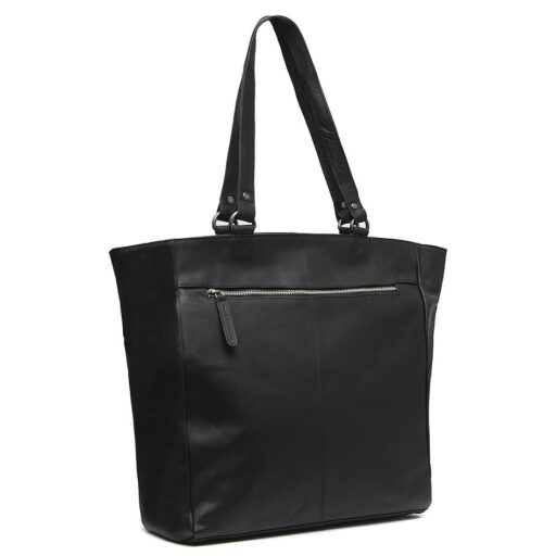 Kožená shopper kabelka na notebook BERLIN C38.016000 čierna zadná strana