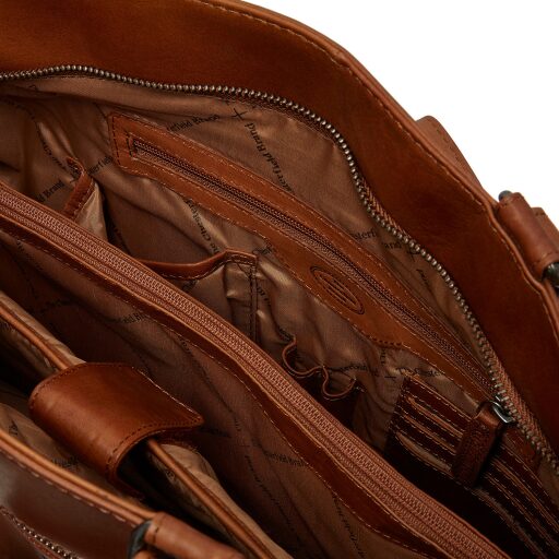 The Chesterfield Brand Kožená shopper kabelka na notebook BERLIN C38.016031 koňak