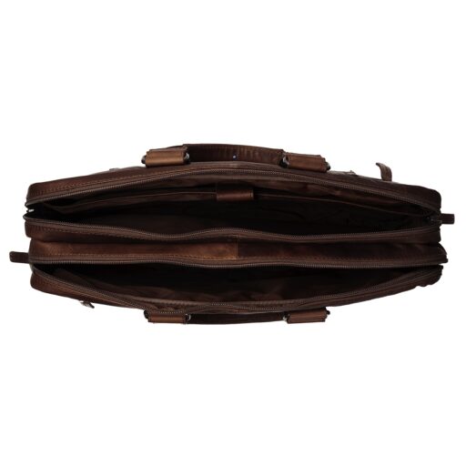 The Chesterfield Brand Kožená taška na notebook 15,6" Seth C40.101001 hnedá otvorená
