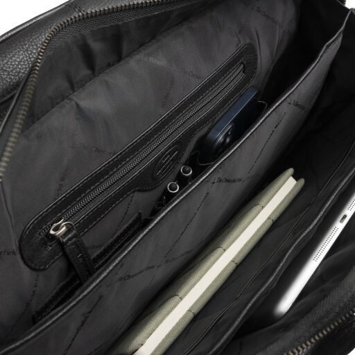 The Chesterfield Brand Kožená taška na notebook 15" Venturo C40.110800 čierna vnútorné priehradky