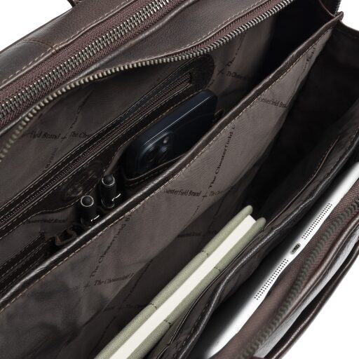 The Chesterfield Brand Kožená taška na notebook 15" Venturo C40.110801 hnedá vnútorné priehradky