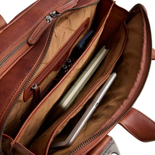 The Chesterfield Brand Kožená taška na notebook 15" Venturo C40.110831 koňaková vnútorné priehradky