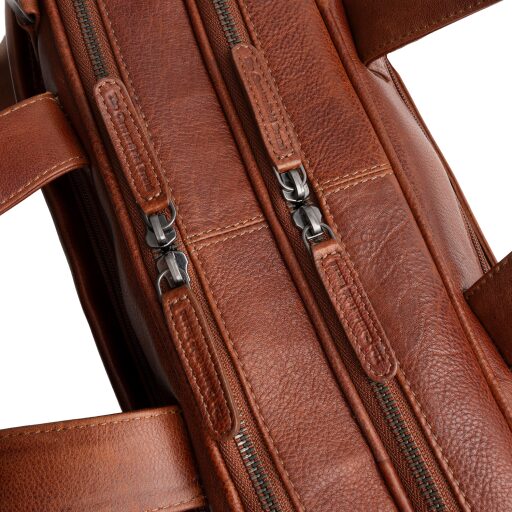 The Chesterfield Brand Kožená taška na notebook 15" Venturo C40.110831 koňaková dvojcestný zips
