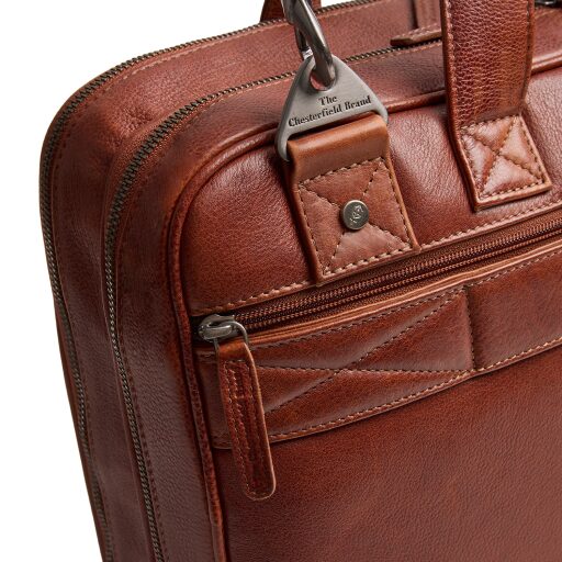 The Chesterfield Brand Kožená taška na notebook 15" Venturo C40.110831 koňaková karabína